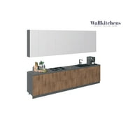 K&uuml;che Elite Epicure Kollektion Natural Teak & White Gloss Farbe Basis Gr&ouml;&szlig;e 11Ft breit