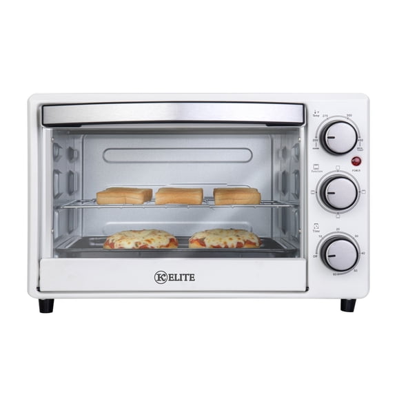 Kitchen Elite Toaster Oven, Compact Countertop Cooking Appliance with Bake Tray, White