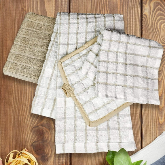 Kitchen Ensemble Collection 12 PK Type: Dishcloth, Color: Beige, Size: Dishcloth 12"X12" 12 PK