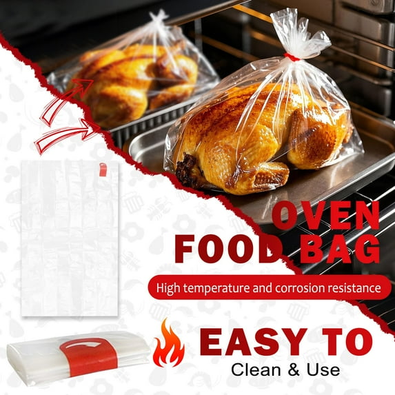 Kitchen Essentials 30 High-temperature Oven Bags, 30 Oven Bags, Turkey Oven Bags, Cooking Chicken, Ham, Seafood, Vegetable Oven Bags White
