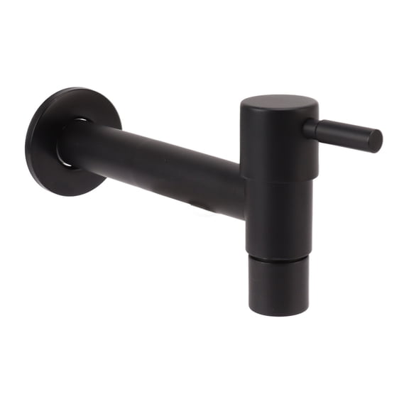 Kitchen Essentials 304 Stainless Steel Single Cold Water Tap, Wall Mounted Faucet, Black, G1/2 Thread, Easy Installation, Suitable for Bathroom, Garden, Kitchen, Swimming Pool, Balcony, Club,