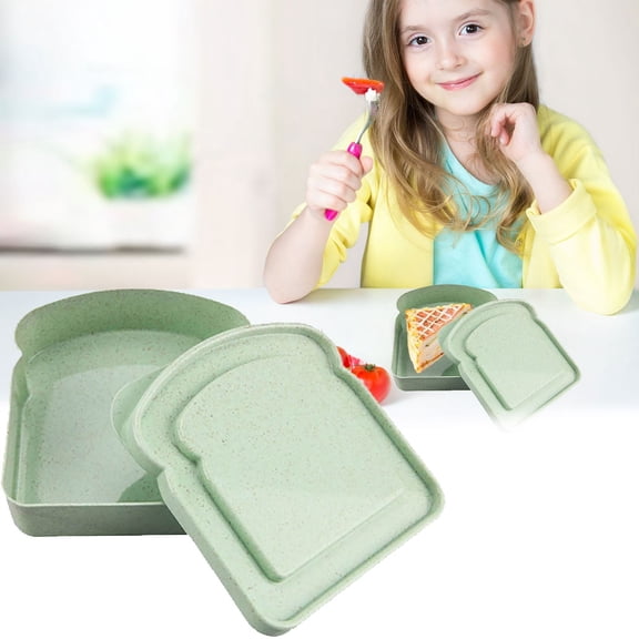 Kitchen Essentials Clearance！Lloopyting Reusable Sandwich Containers Bread Snack Meals Plastic Shaped Food Storage Bread Boxes 1 * Bread Box Green Plastic