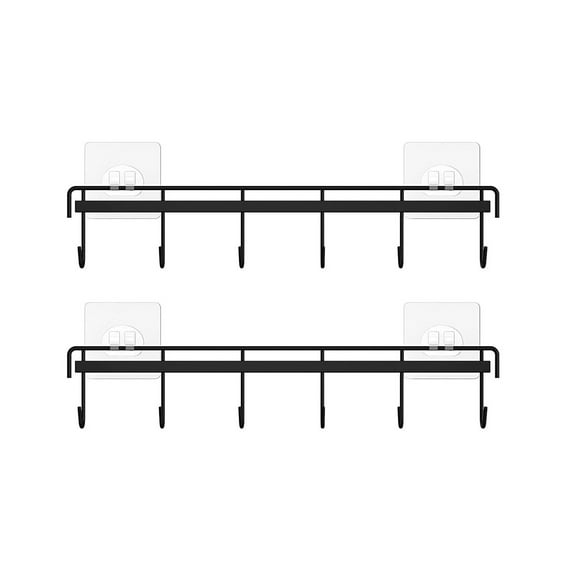 Kitchen Essentials Kitchen Utensil Rack Wall Mount Kitchen Utensil Hanger No Drilling Kitchen Utensil Holder Space Saving Kitchen Wall Hooks for Kitchen Bathroom 2 Packs Drying Rack Kitchen