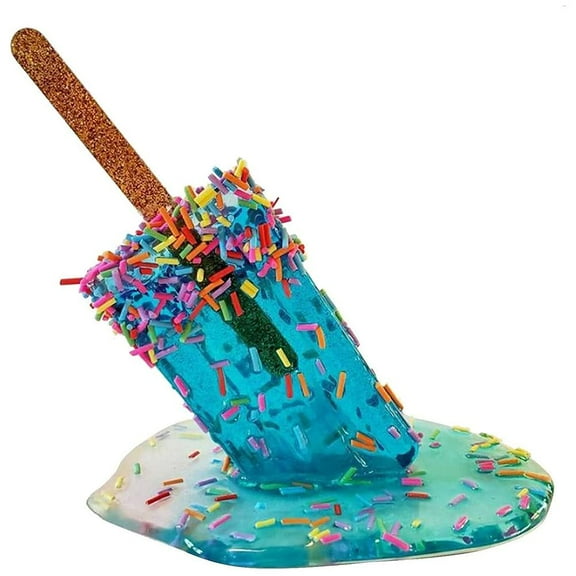 Kitchen Essentials Melting Popsicle Ornaments, Resin Eye Catching Ice Cream Statues Candy Statue for Home