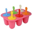 thumbnail image 1 of Kitchen Essentials Popsicle Molds Silicone, 6 Pieces Free Popsicle Molds, Reusable Toddler Popsicle Molds With Sticks, Homemade Small Popsicle Molds For Kids Pink, 1 of 2