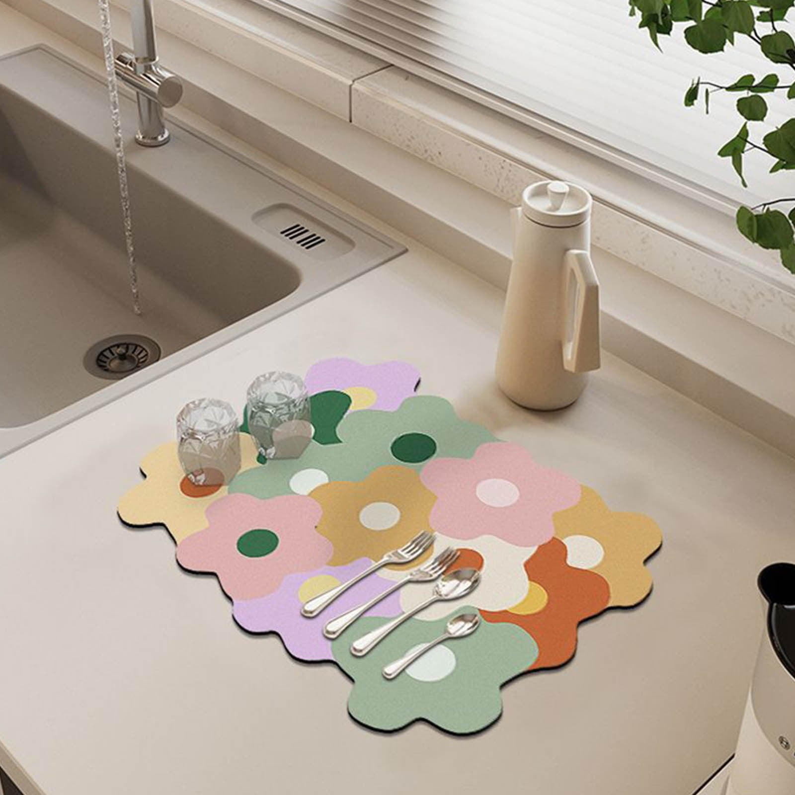 Kitchen Essentialsdraining Mat, Soft Silicone Tabletop Drying Pad ...