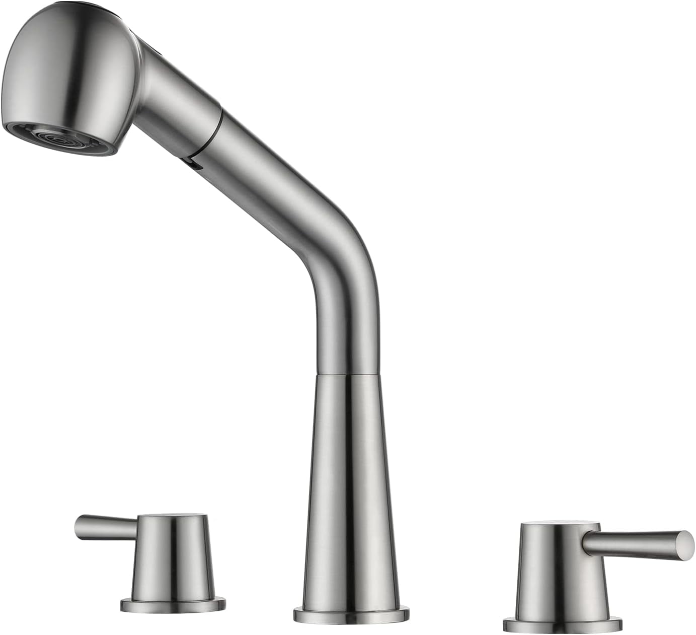 Brushed Nickel Stainless Steel Dual-Handle Kitchen Faucet