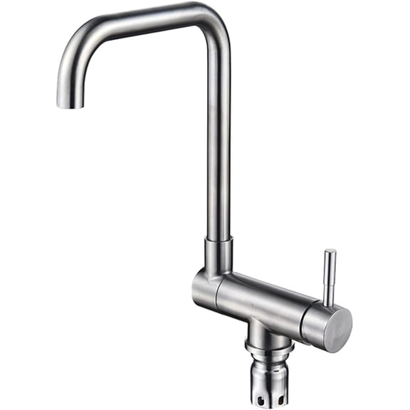 Kitchen Faucet, 304 Stainless Steel Kitchen Hot and Cold Water Mixer Tap, 360Rotation Single Handle Kitchen Sink Faucet, 90 Flip Folding Faucet, Brushed Nickel Finish