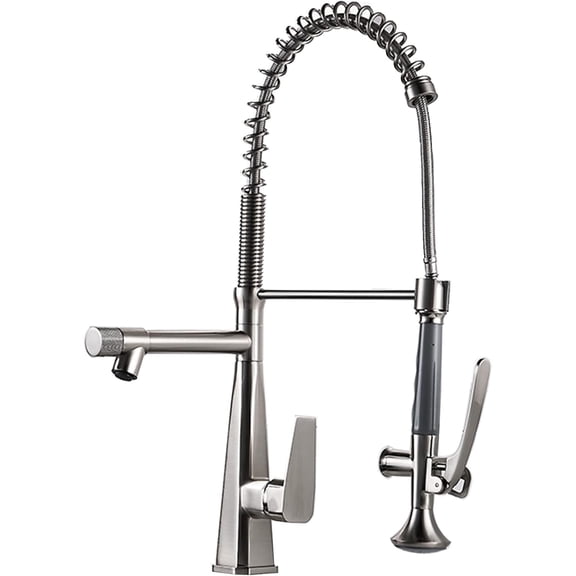 Kitchen Faucet 360° Rotation Contemporary Spring Kitchen Sink Faucet with Pull Down Sprayer Brass Single Handle Pull Out Kitchen Mixer Tap for Hot and Cold Water,Black