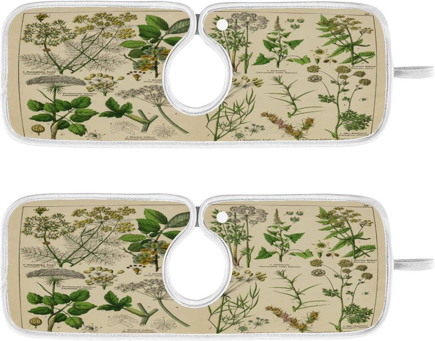 Wamika Cow Print Faucet Drip Mat - 2 Pack, 14x5 Inches, Absorbent Splash Guard For Kitchen/Bathroom