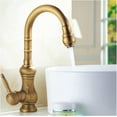 Kitchen Faucet Brushed Brass Kitchen Sink Faucet Deck Mounted Hot and