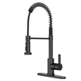 thumbnail image 1 of Kitchen Faucet, Brushed Nickel Spring Sink Faucets, Kitchen Spring Sink Faucets with Pull Down Sprayer, Single Handle Pull Out Spring Sink Faucet for 1 Hole Or 3 Holes, 1 of 7