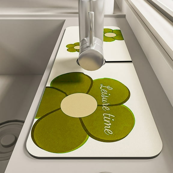 Kitchen Faucet Draining Mat -Self Absorbent Draining Mat for Kitchen Counter- Faucet Sputtering Catcher Countertop Absorbent Sink Protectors- for Bathroom And Kitchen on Clearance