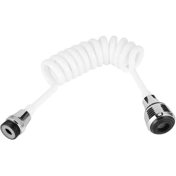 Kitchen Faucet Extender Hose, Sink Faucet Sprayer Attachment Faucet Extender for Kitchen Sink Long Hose Retractable Foaming Water Tap Flexible Tap Extension for Kitchen Sink(White)