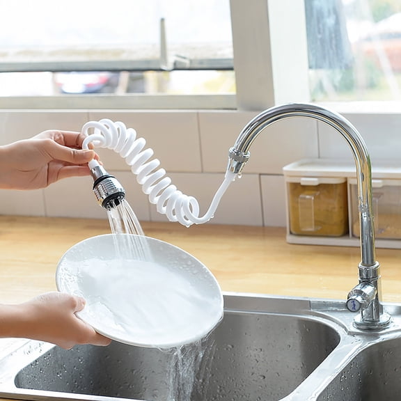 Kitchen Faucet Extender Hose, Sink Faucet Sprayer Attachment, Faucet Extender for Kitchen Sink, Long Hose Retractable Water Tap Flexible Tap Extension for Kitchen Sink
