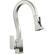 Kitchen Faucet with Flexible Pull Down Sprayer Brass Cold and Hot Square Kitchen Mixer Tap 360° Swivel Single Handle Extendable Kitchen Sink Double Mode Water,Black Gold
