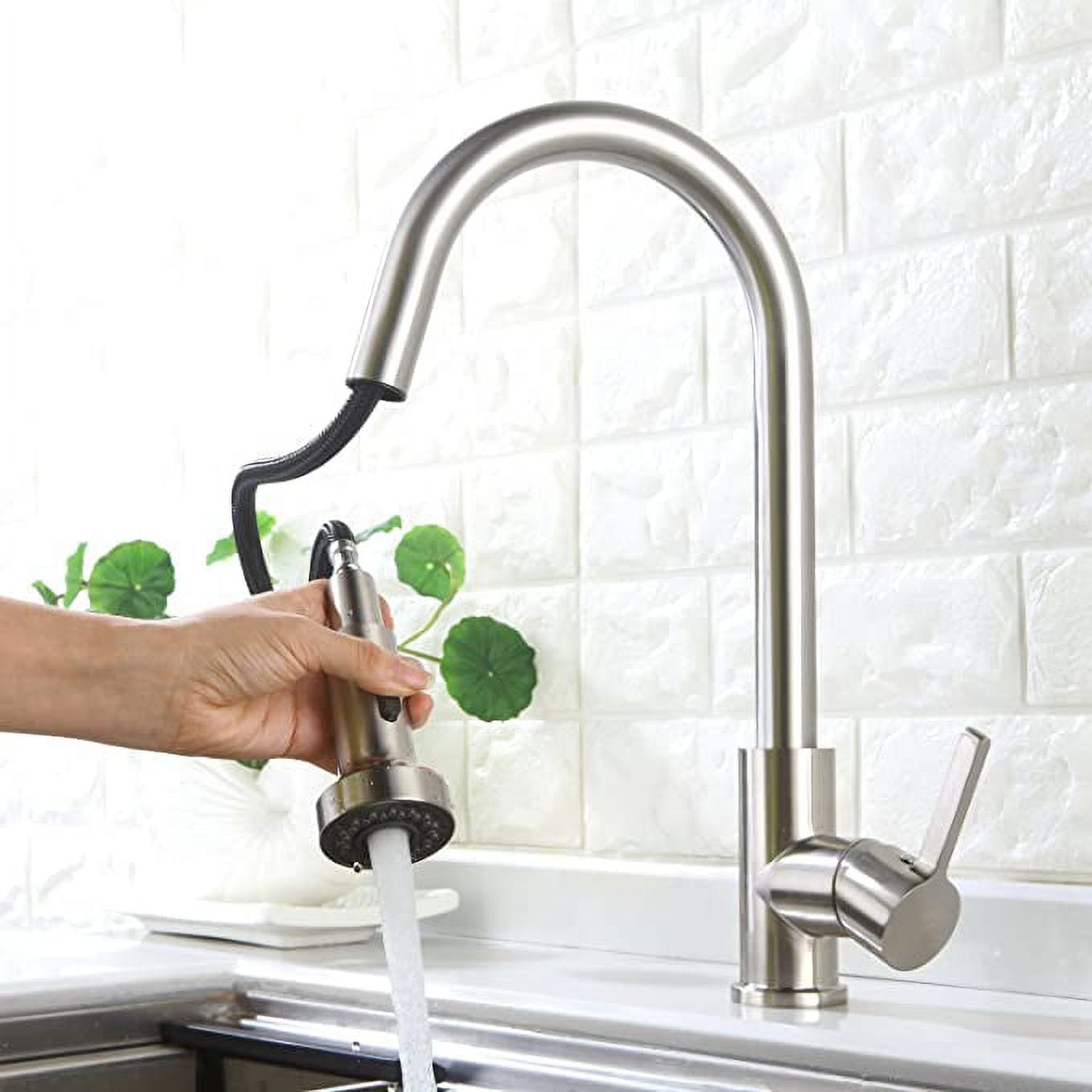 Kitchen Faucet Head Replacement, Pull Down Stream and Spray 2 Functions