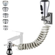 Kitchen Faucet Hose Attachment, Sink Sprayer Attachment with Sprayer Replacement Head, 79  Recoil Hose, Pressurized Faucet Aerator and Diverter Valve 5 Adapters for Washing Fruit/Dishes, Pet Shower