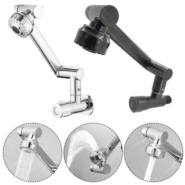Kitchen Faucet Kitchen Sink Faucet Stainless Steel 1080° Rotating Cold and Hot Water Bathroom Kitchen Wall-Mounted Faucet Mixer Tap Faucet,Grey