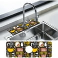 thumbnail image 1 of Kitchen Faucet Mat Coffee Poster Kitchen Sink Splash Guard Faucet Mat,1 PC Splash Guard Behind Faucet Drip Catcher for Kitchen,Sink Mat,Dish Drying Mat,Bathroom Faucet Mat 15.5"X5.5", 1 of 6