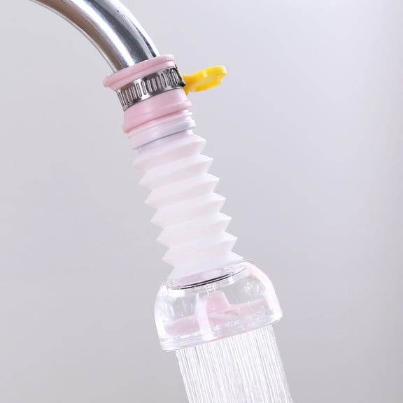 Kitchen Faucet Nozzle Rotatable Water Saving Device - Splash Proof Clasp Universal Aerator - 360 Degree Swivel Sink Attachment - Flexible PVC Sleeve with Fan Blade Design for Home Kitchen Use