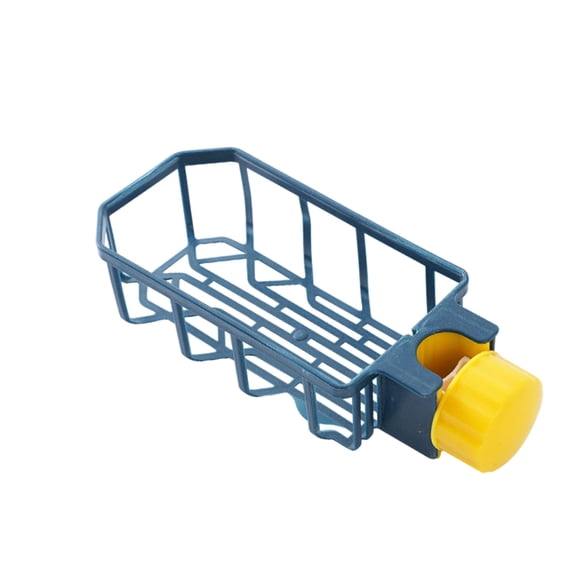 Kitchen Faucet Organizer and Drainage Basket, Sponge and Cloth Holder for Sink Side Storage, Space Saving Rack for Kitchen Counter Organization