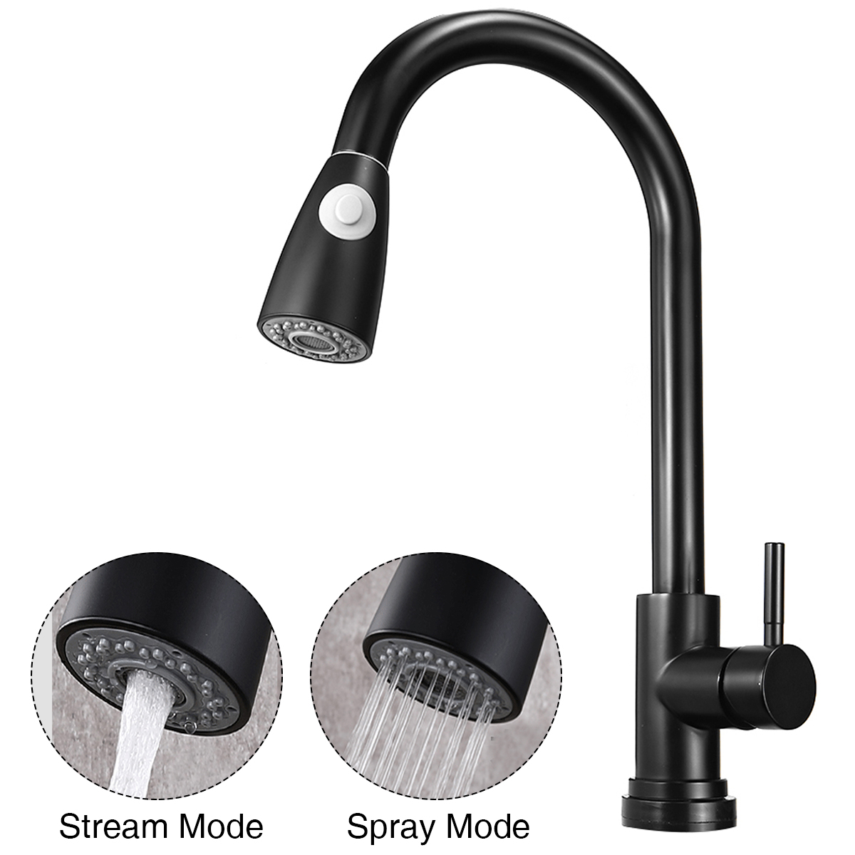 Kitchen Faucet Pull Down Kitchen Faucets Stainless Steel Kitchen Faucet with Pull Down Sprayer Modern Single Handle Kitchen Bar Faucet Mixer Tap - image 1 of 10