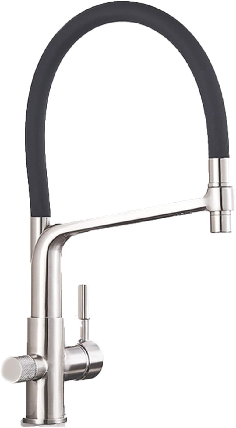 Kitchen Faucet, Pull Down Pure Water Kitchen Mixer Tap, Purification Filter Water Crane for Kitchen Mixer, Nickel