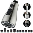 thumbnail image 1 of Kitchen Faucet Pull Down Sprayer Head Replacement 3 Functions with 15 Adapters Brushed Nickel, 1 of 8