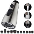 thumbnail image 1 of Kitchen Faucet Pull Down Sprayer Head Replacement 3 Functions with 15 Adapters Brushed Nickel, 1 of 8