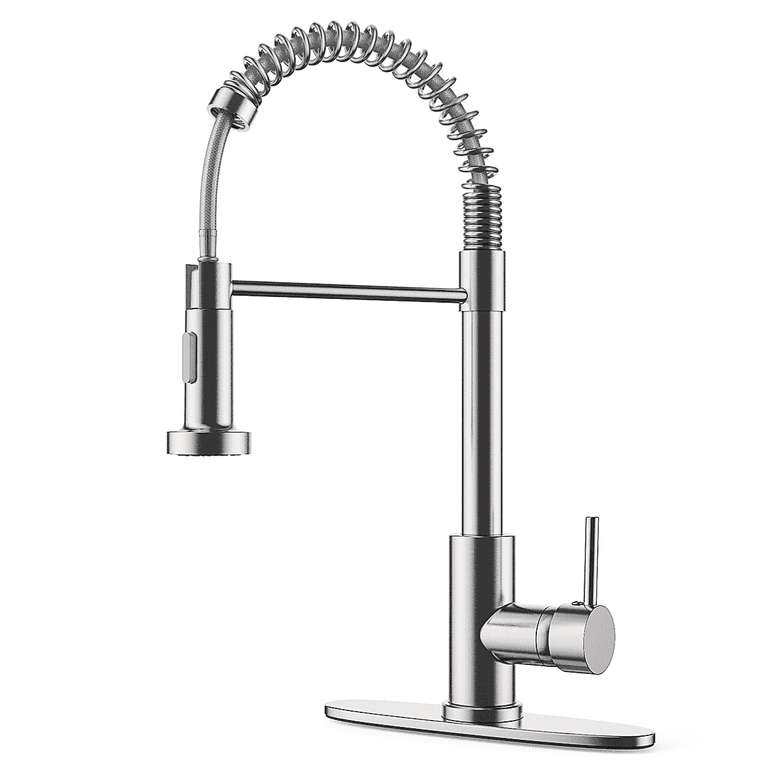 Single Handle 1 or 3 Hole hot High Arc Brushed Nickel Kitchen Faucet with Pull Out