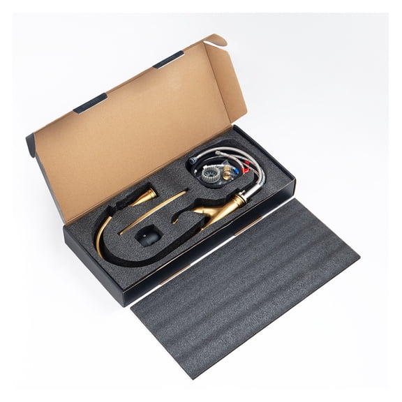 Kitchen Faucet with Pull Out Sprayer, Brushed Gold Single Handle 1 Hole High Arc Kitchen Sink Faucet Golden + Kitchen + Antique,Classic,Modern + Ceramic + zinc