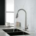 thumbnail image 1 of Kitchen Faucet with Pull Down Sprayer Brushed Nickel, High Arc Single Handle Kitchen Sink Faucet with Deck Plate, Commercial Modern Stainless Steel Kitchen Faucets, 1 of 12