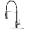 thumbnail image 1 of Kitchen Faucet with Pull Down Sprayer, Brushed Nickel Stainless  Single Handle Classic Spring Commercial Sink Faucet for RV Camper Bar Farmhouse Laundry, 1 of 7