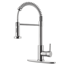 Kraus Oren Matte Black 1-Handle Deck-Mount Pull-Out Handle Kitchen Faucet Kraus Oren Matte Black 1-Handle Deck-Mount Pull-Out Handle Kitchen Faucet