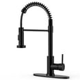 thumbnail image 1 of Kitchen Faucet with Pull Down Sprayer, Single Handle Pull Out Spring Sink Faucets for 1 or 3 Hole, Brushed Nickel, Dual Function RV Stainless Steel Kitchen Faucets with Water Lines(Matte Black), 1 of 6