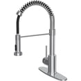 thumbnail image 1 of Kitchen Faucet with Pull Down Sprayer, Single Handle Spring Sink Faucet, 1 Hole or 3 Dual Function Sprayer for Farmhouses, Utility Rooms, RV's and Bars, 1 of 4