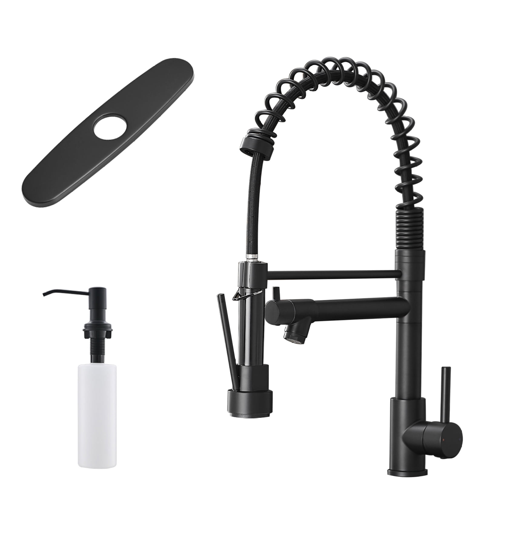 Pfister Tegley Stainless Steel Kitchen Faucet With Pull-Down Sprayer & Soap Dispenser - High Arc, 1-4 Hole Installation