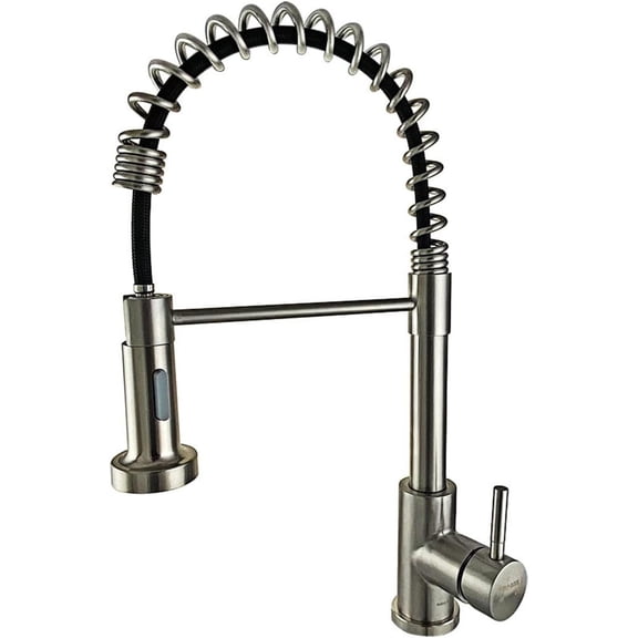 Kitchen Faucet with Pull Down Sprayer Stainless Steel Brushed Nickel Pull Out Kitchen Faucets Commercial Spring Kitchen Sink Faucet Deck Mounted Modern Sink Tap with Standard Fittings