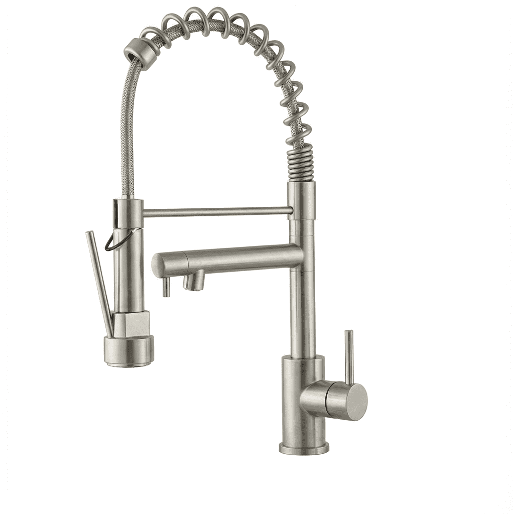 Kitchen Faucet with Pull Down Sprayer,Touch On Single Handle 2-Function Stainless Steel Spring Neck,Single Hole Installation for Residential,Bar,Brushed Nickel