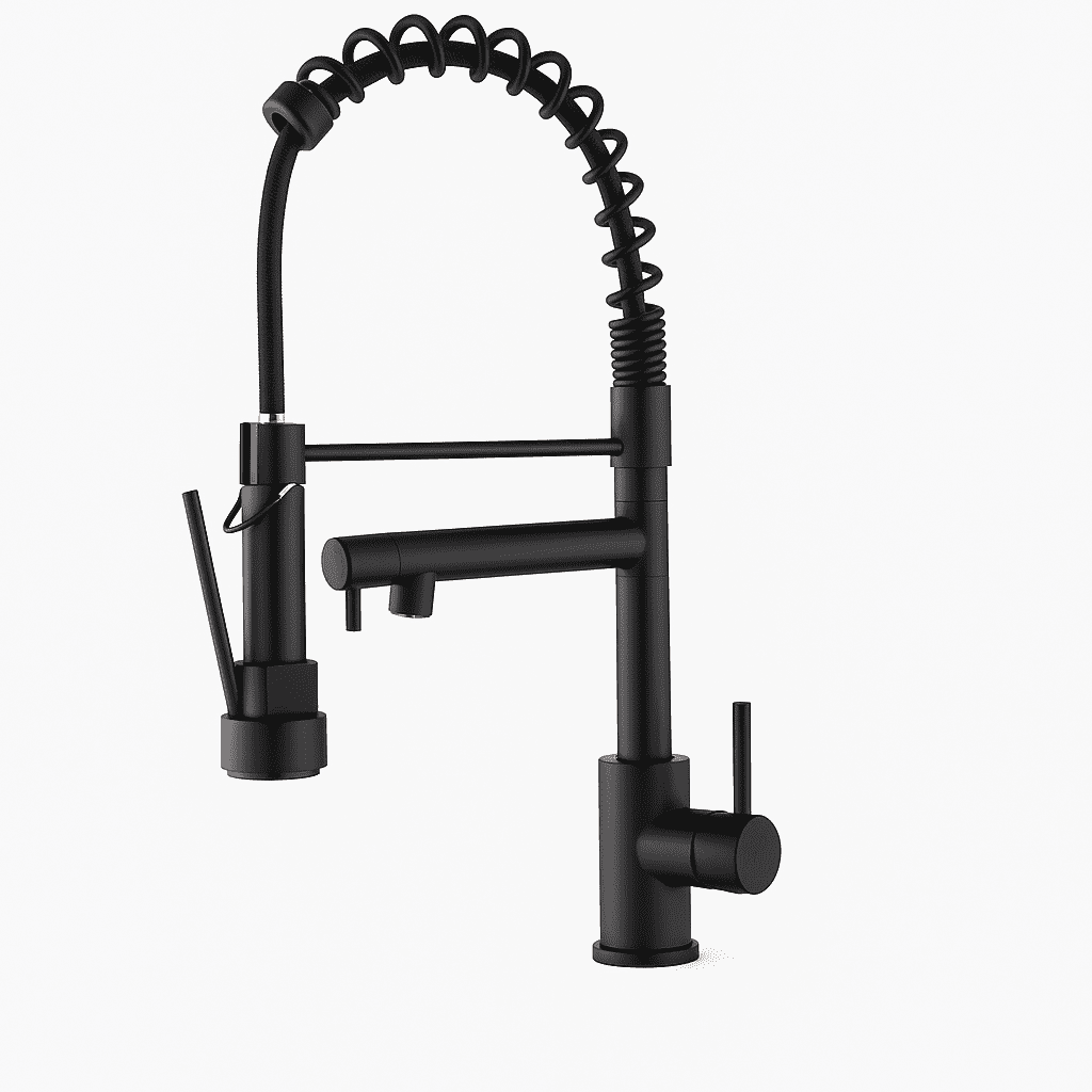 Kitchen Faucet with Pull Down Sprayer,Touch On Single Handle 2-Function Stainless Steel Spring Neck,Single Hole Installation for Residential,Bar,Matte Black