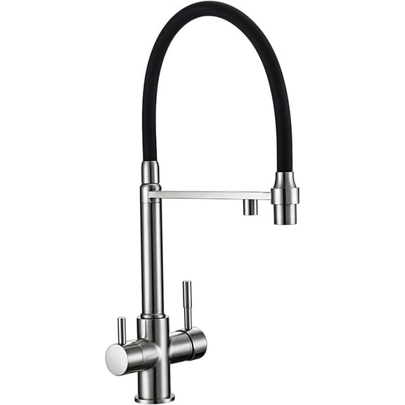 Kitchen Faucet, Reverse Osmosis Tri Flow 3-in-1 Faucet 3 Way Water Filter Kitchen Tap in Stainless Steel