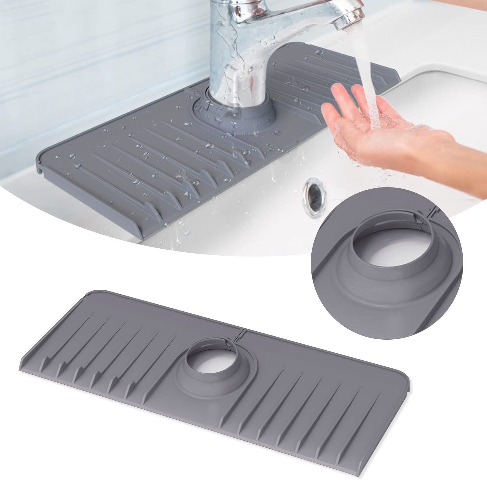 Kitchen Faucet Sink Splash Guard, Newest Silicone Faucet Water Catcher