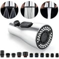 thumbnail image 1 of Kitchen Faucet Sprayer Head Replacement - Pull Down Faucet Spray Head with 15 Adapters, Pull Out Faucet Sprayer Nozzle, 3 Function Kitchen Tap Spray Spout Part Connector, Chrome, 1 of 9