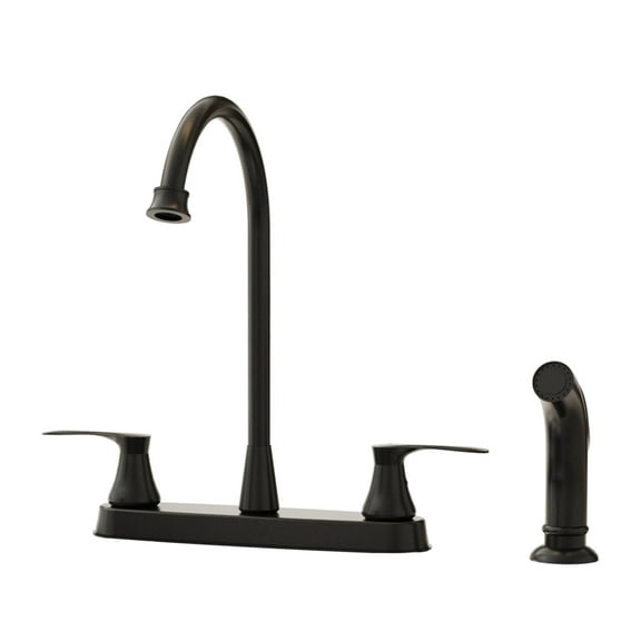 Kitchen Faucet with Sprayer, Matte Black Kitchen Sink Faucet, 2 Handle Kitchen Sink Faucet, 3 or 4 Hole Kitchen Faucets, Stainless Steel Kitchen Sink Faucet with Side Sprayer, Matte Black