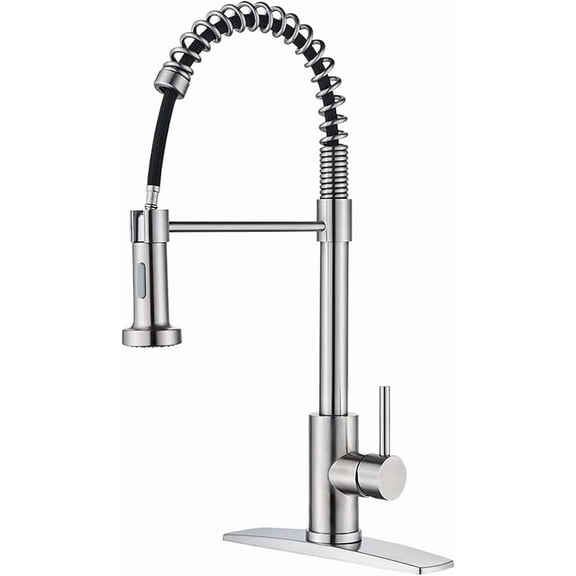 Kitchen Faucet,Stainless Steel Kitchen Mixer Tap Single Handle Kitchen Sink Faucet with Pull Out Spray 360° Swivel Mixer Tap with Dual Function,Brushed