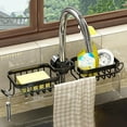 thumbnail image 1 of Kitchen Faucet Storage Rack, Dishwasher Safe Vegetable Sink Basket, Modern Minimalist Design, Keeps Countertops Clutter-free, Drainage Basket, Sink Organizer, Large Capacity, Sturdy Metal, 1 of 9