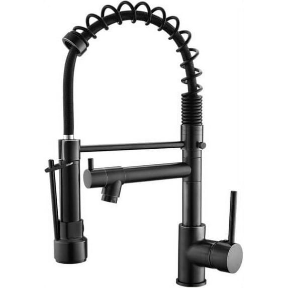Kitchen Faucet Swivel Single Handle Sink Pull Down Sprayer Mixer Tap Matt Black