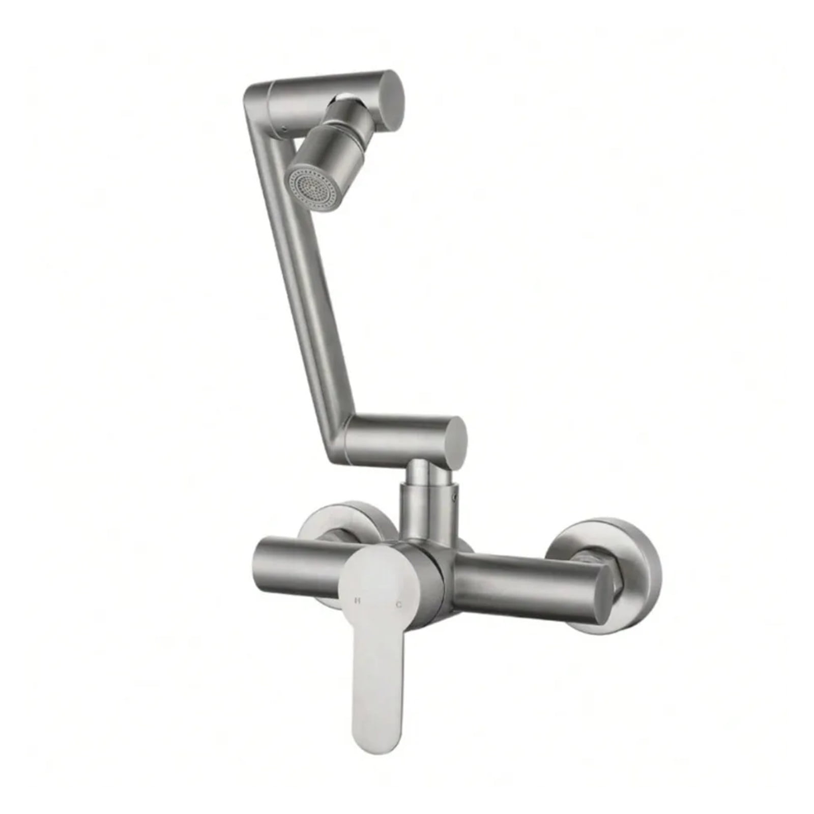 Kitchen Faucet Wall Mounted Bathroom Sink Mixer Taps, Hot And Cold Water 360 Degree Free Rotation