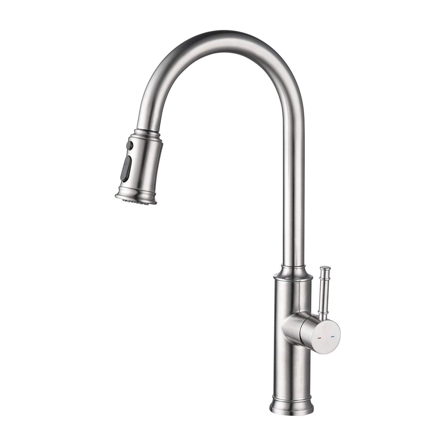 Brushed Nickel Single Handle Pull Down Kitchen Faucet
